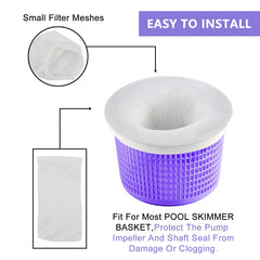 Coopache pool skimmer sock fitting over a skimmer basket