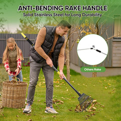 Coopvivi Garden Leaf Rake in use raking leaves