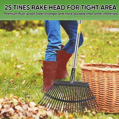 Coopvivi garden rake showing adjustable stainless steel handle