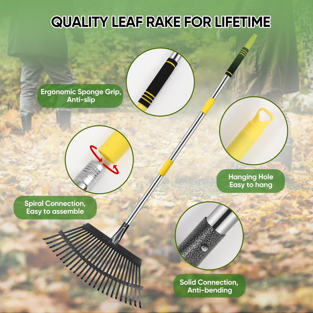 Coopvivi Heavy Duty Garden Rake 6FT with rust-resistant design