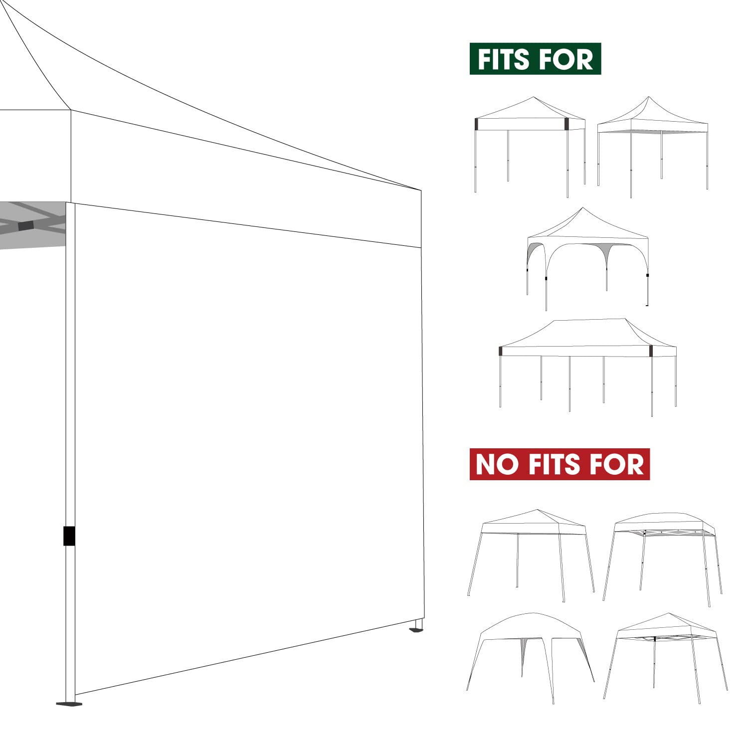 COOSHADE Instant Canopy SunWall showing UV-resistant fabric