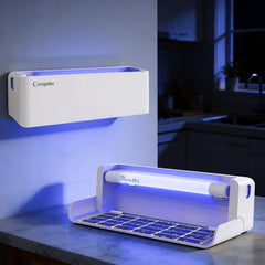 COOSPIDER Fruit Fly UV Light Trap front view with white finish