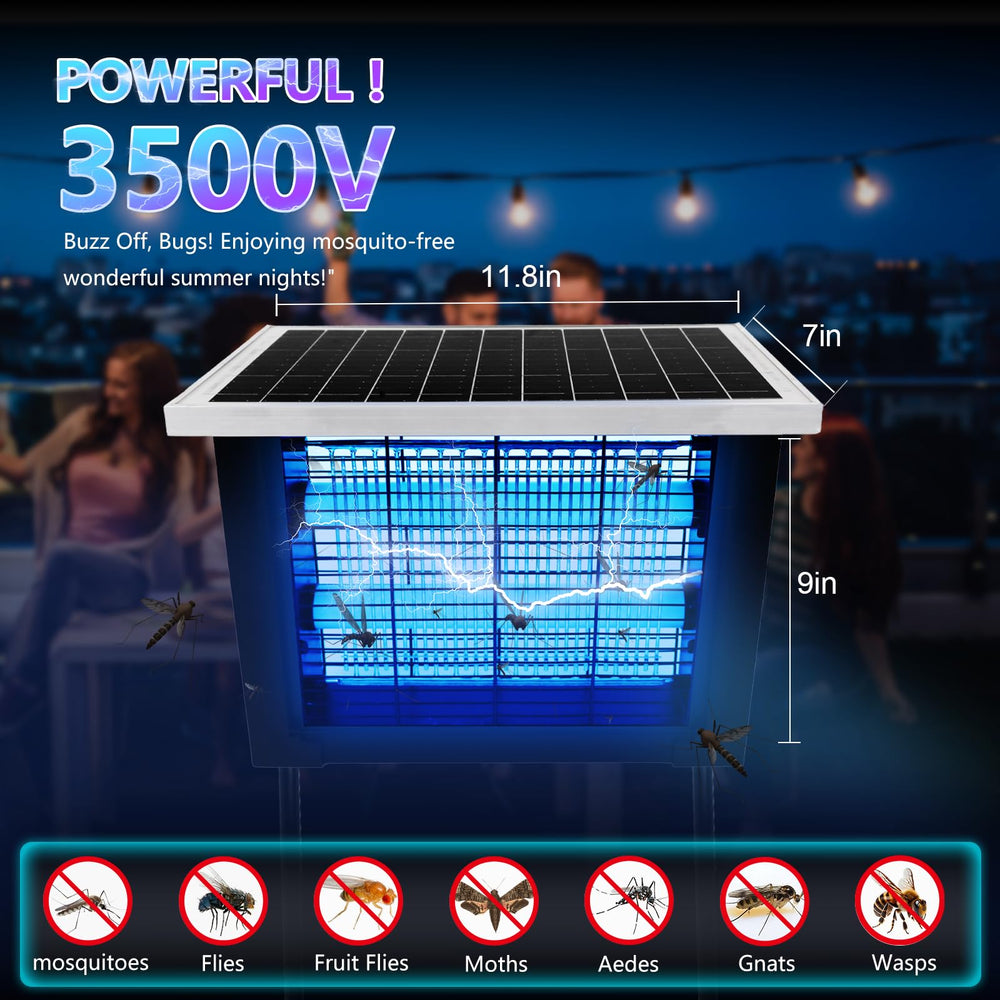 coospider-repta Solar Bug Zapper in garden setting