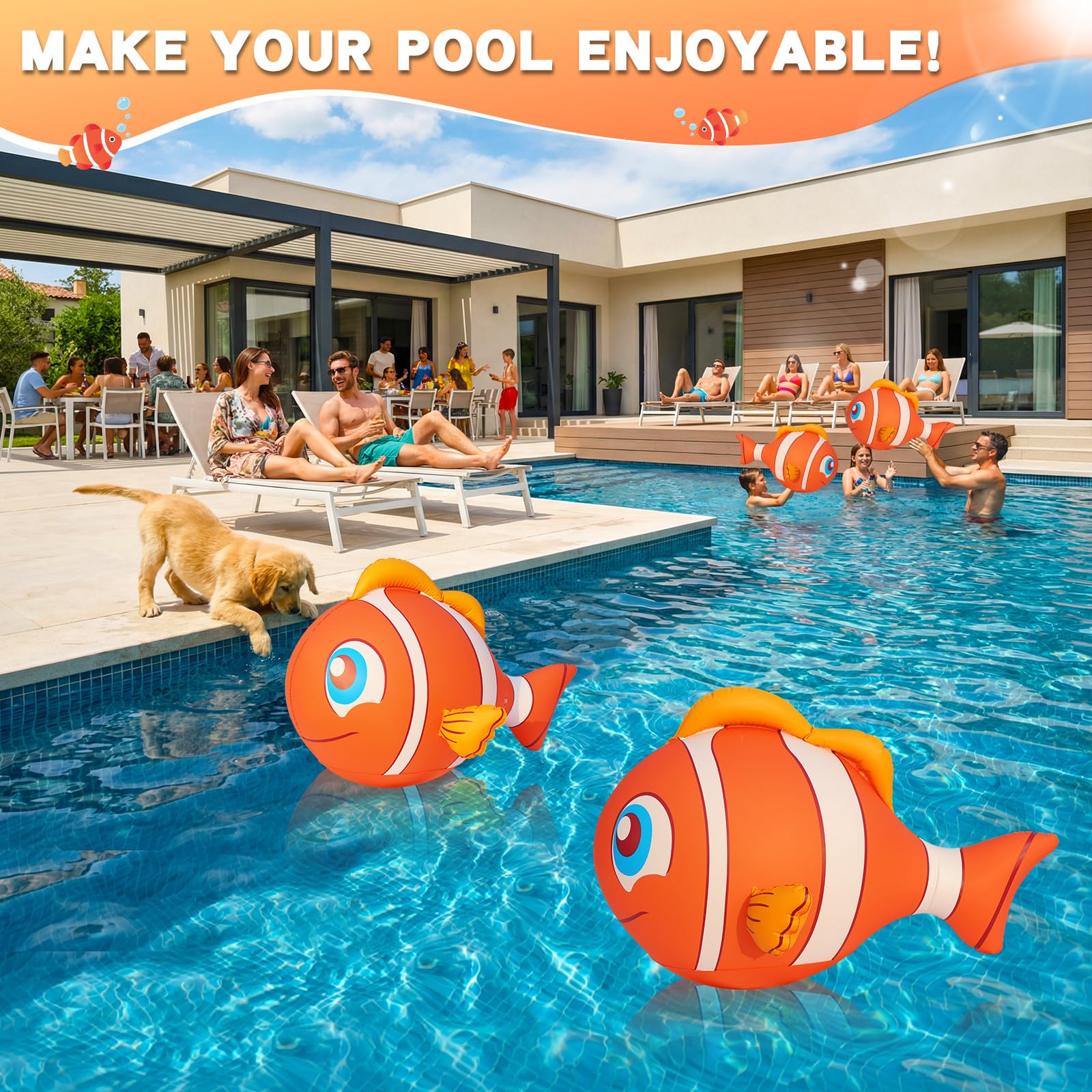 Cootway Clownfish Floating Pool Light close-up of design