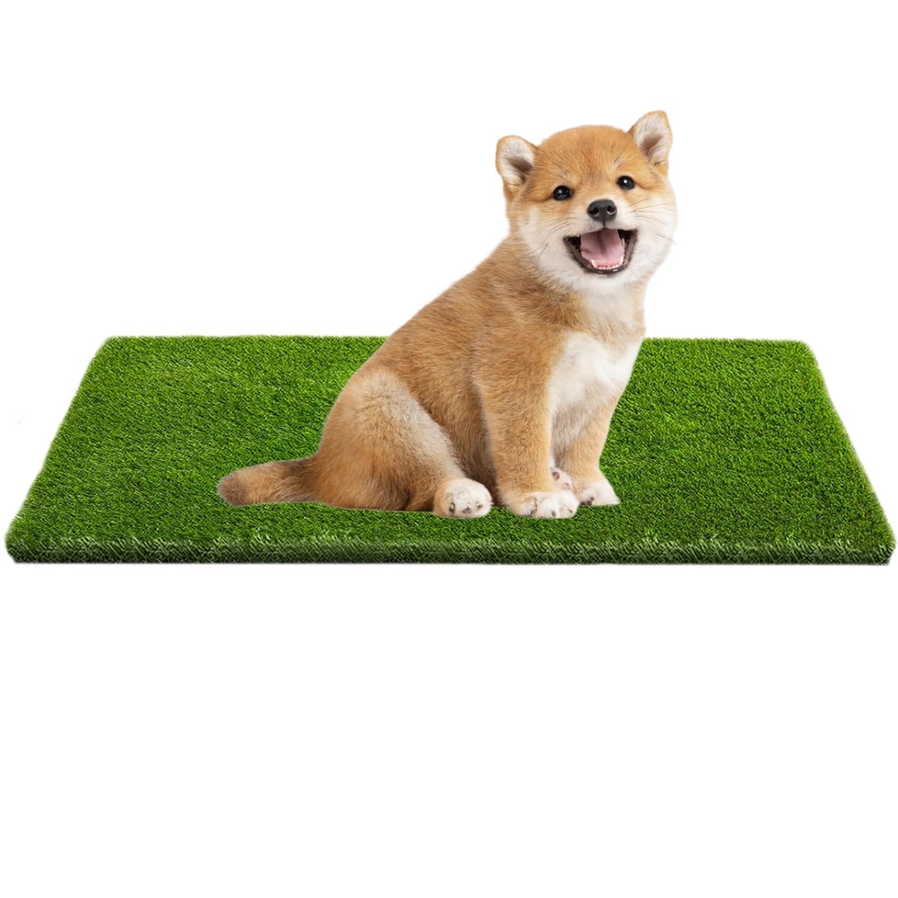 CooZero Artificial Grass Mat front view, green color, 39.4 x 19.7 inches