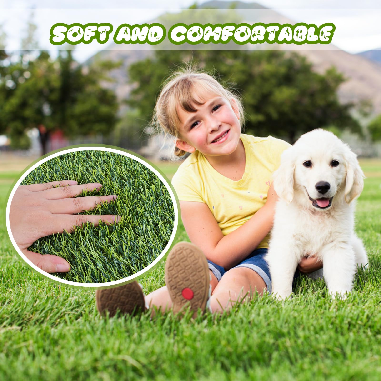 CooZero Artificial Grass Mat in a yard setting