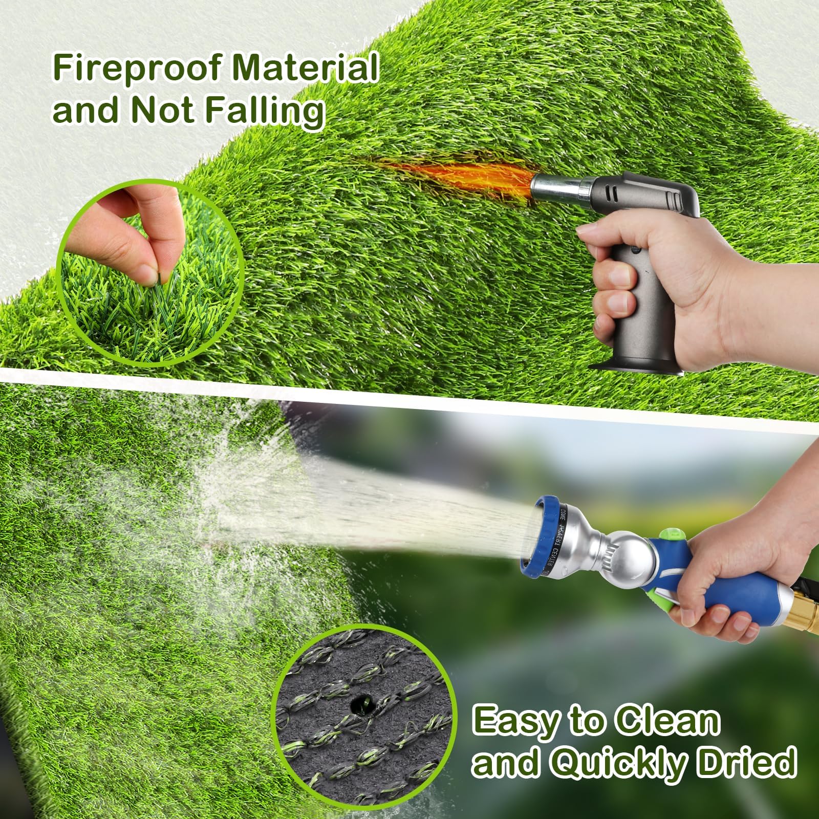 CooZero Artificial Grass Mat in outdoor setting on patio