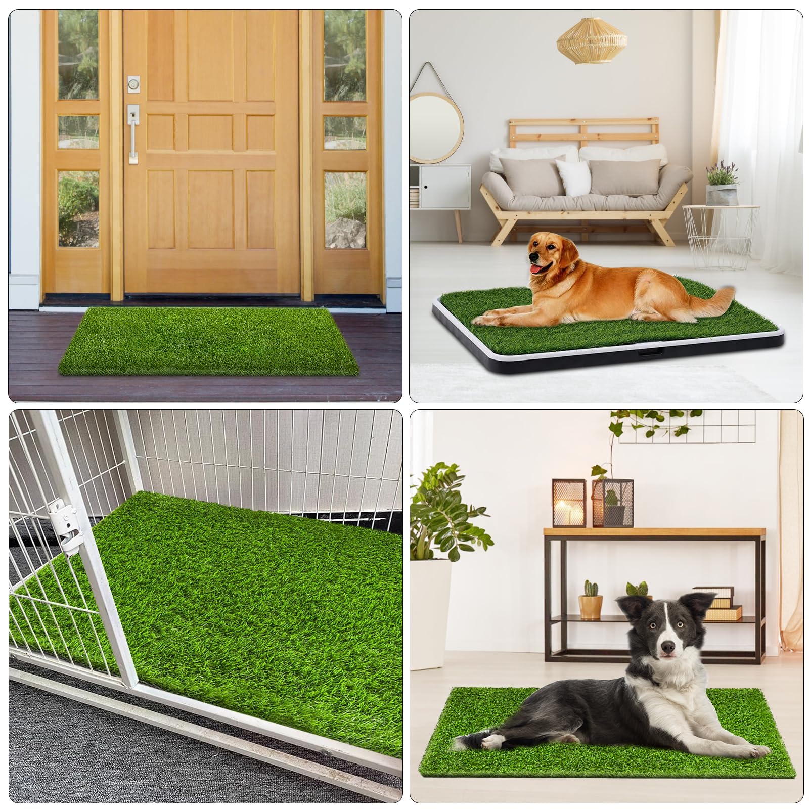 CooZero grass mat in vibrant green color on balcony
