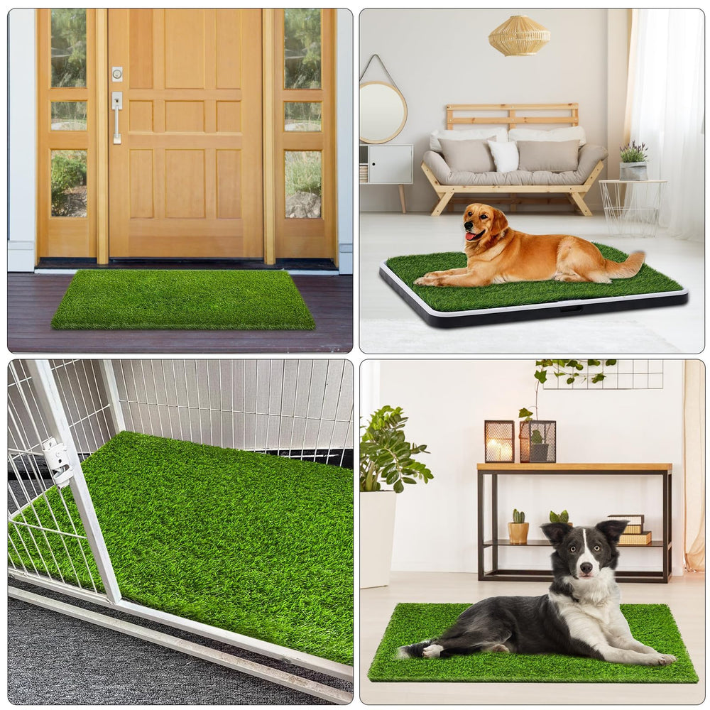 CooZero grass mat in vibrant green color on balcony