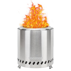 COOZOOM Portable Table Top Fire Pit stainless steel front view