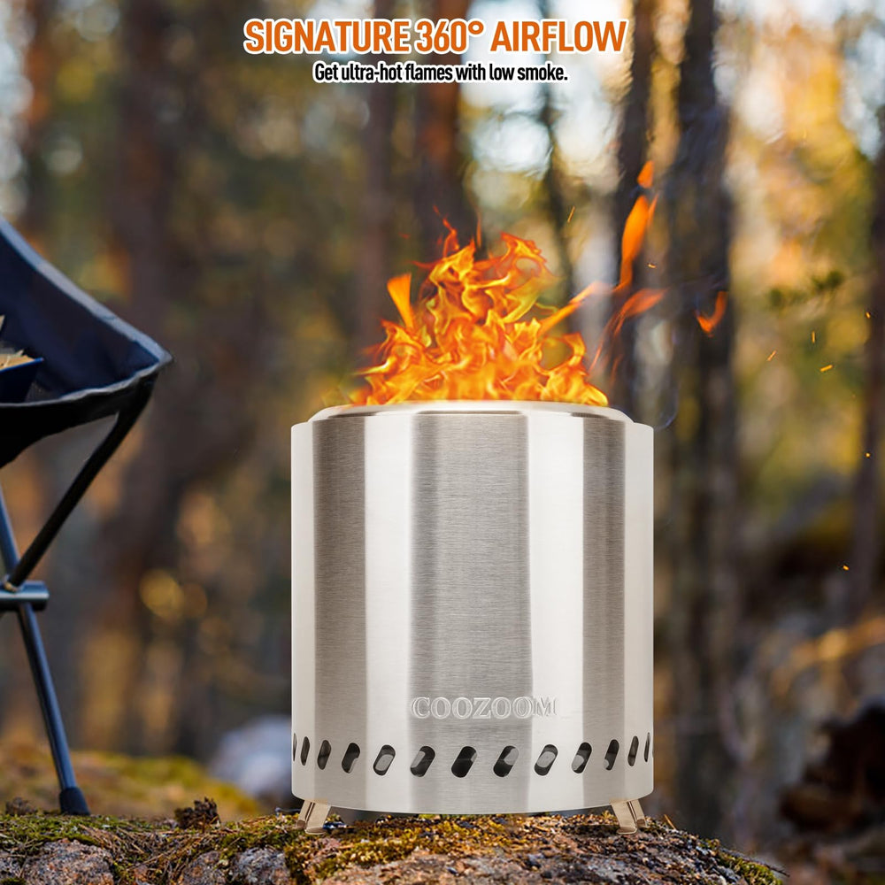 COOZOOM Table Top Fire Pit in outdoor setting