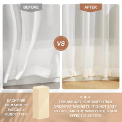 Copkim Outdoor Curtain Weights demonstrating use on outdoor curtains