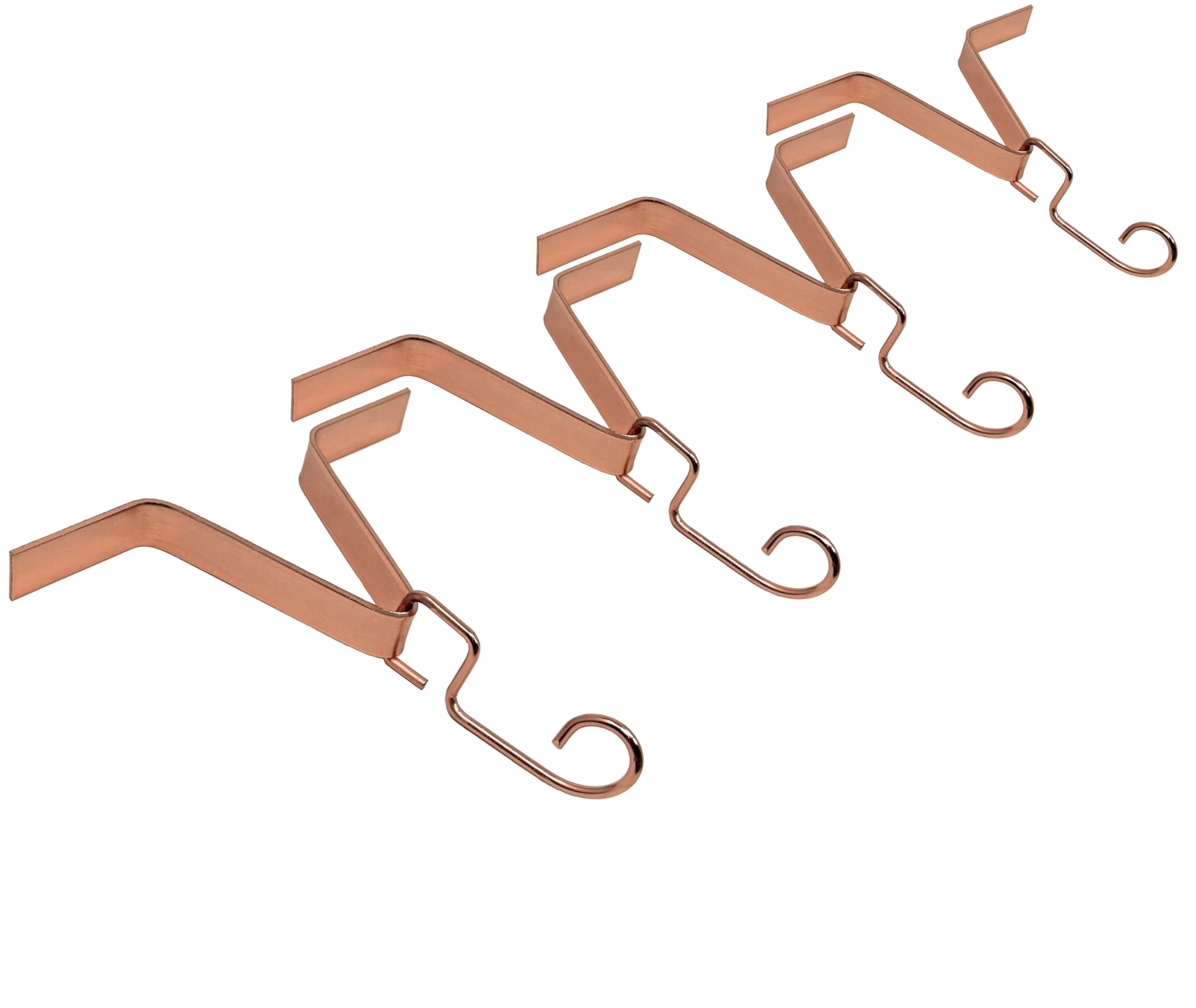 Copper plated U-nitt Gutter Clip on a rain chain
