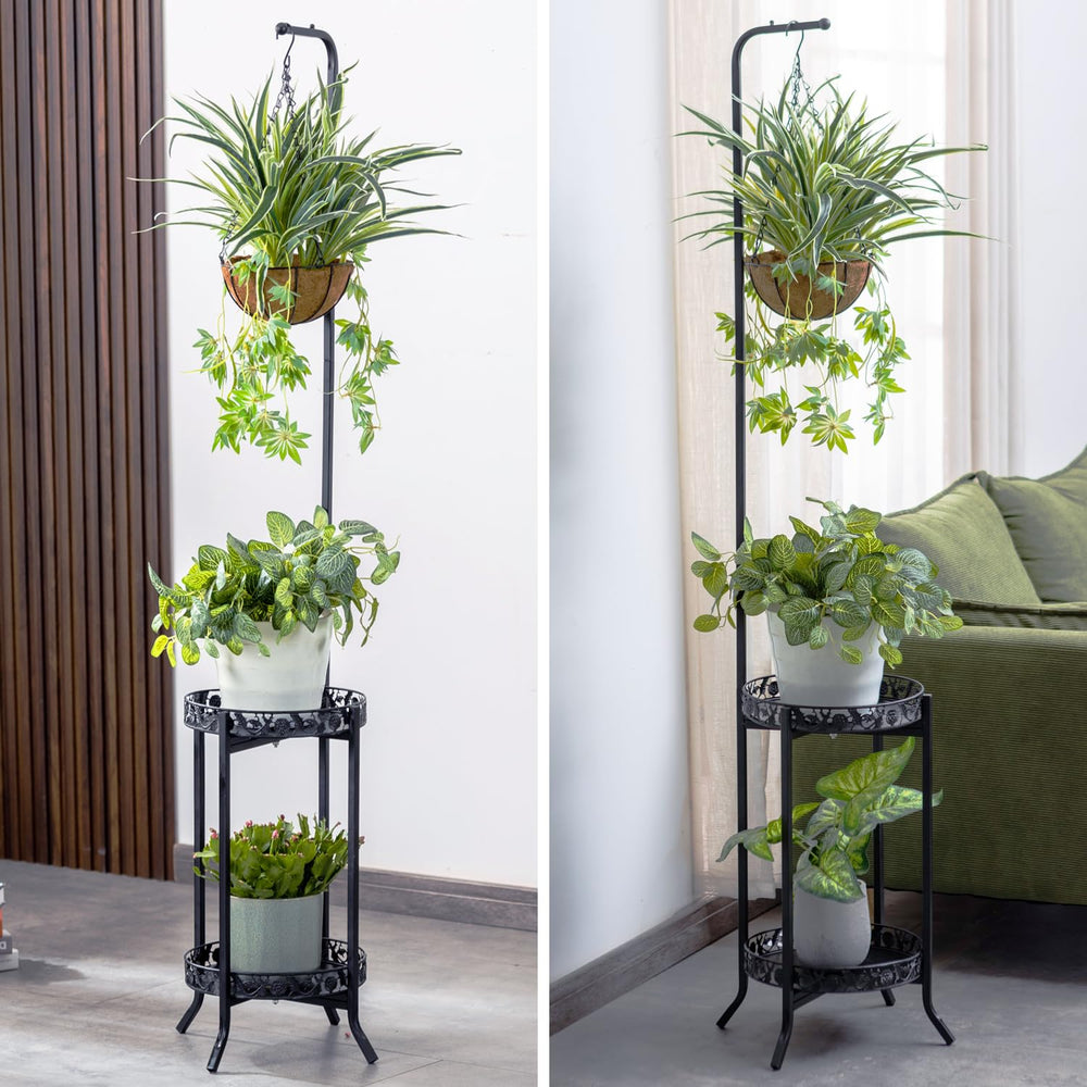 COPREE 2-tier plant stand in a stylish living room setting