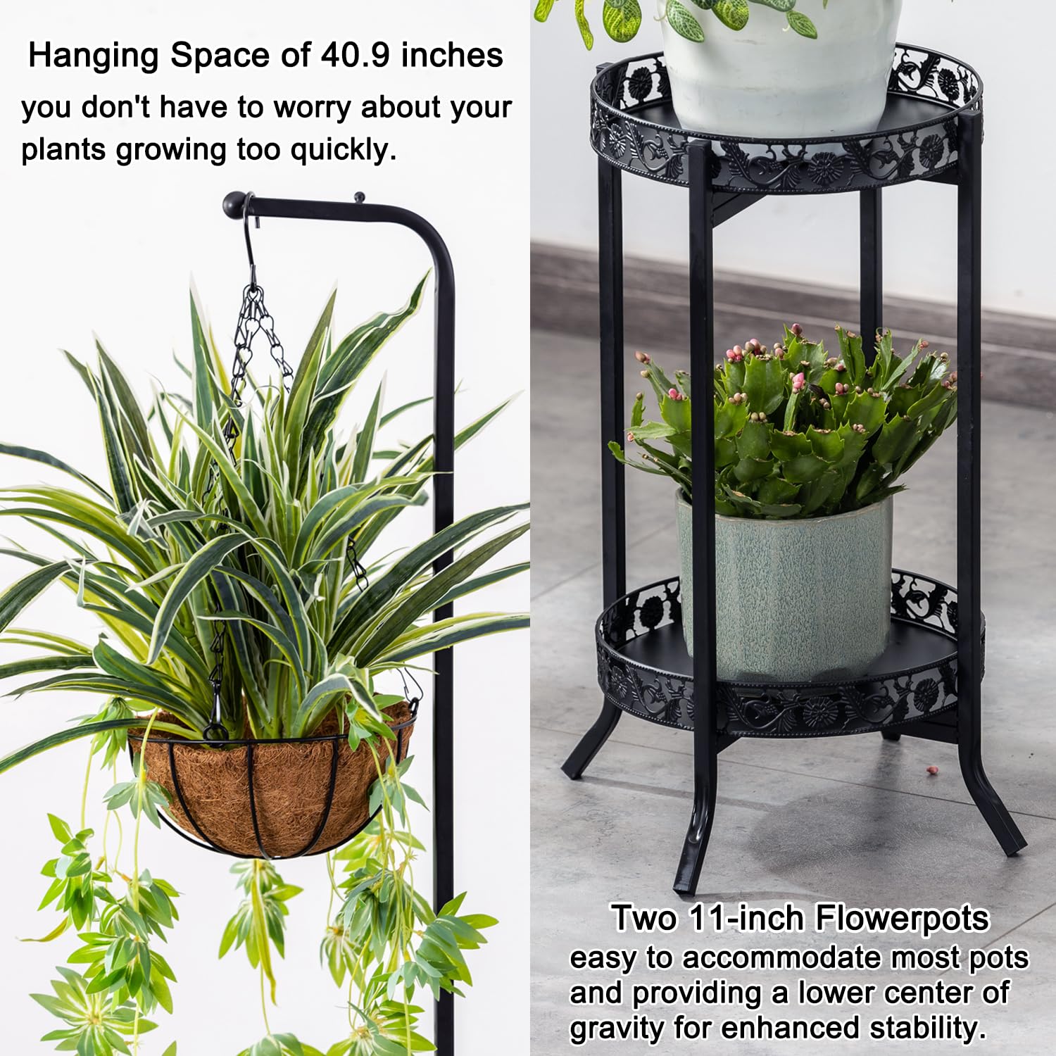 COPREE hanging plant stand dimensions and design details