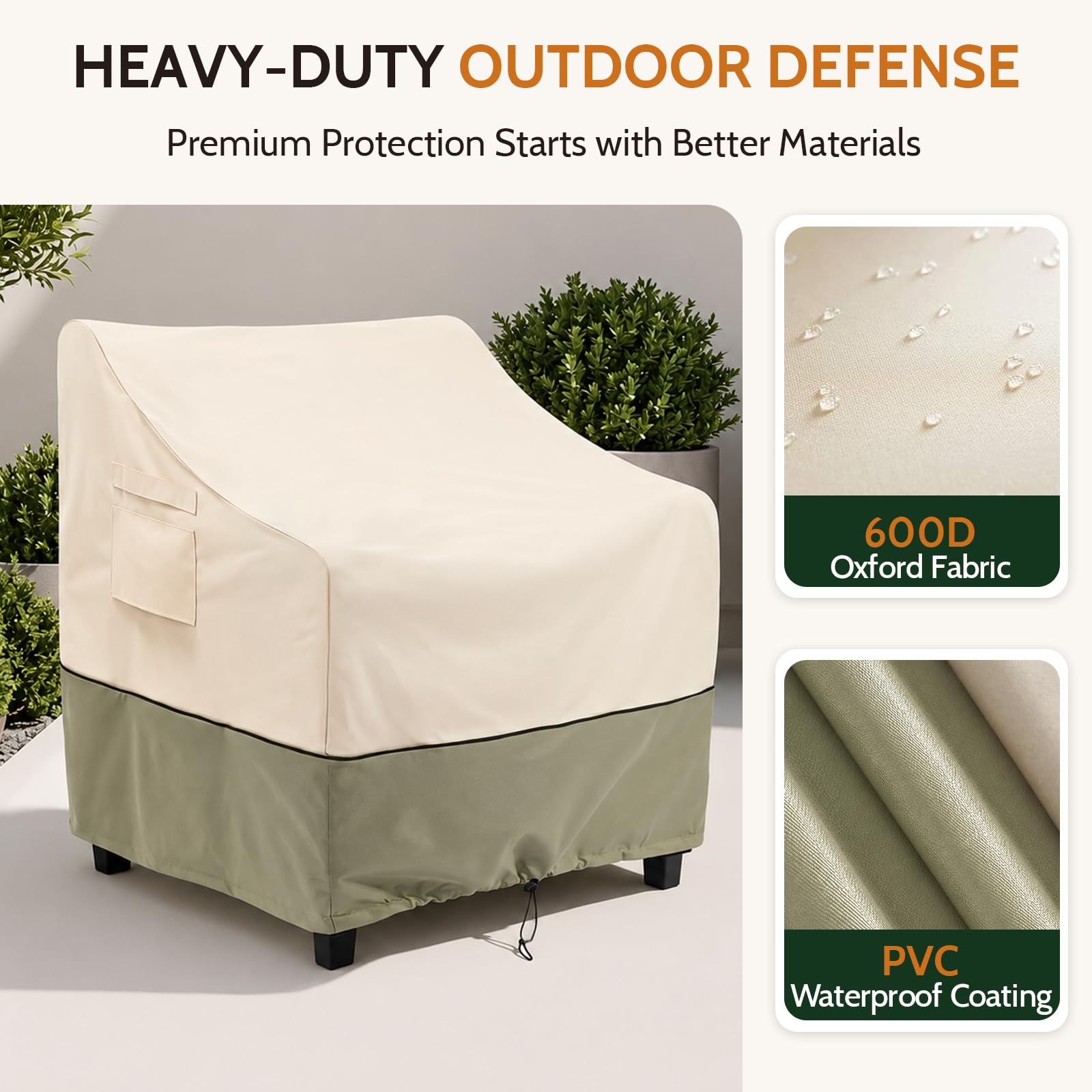 COSFLY chair cover showing waterproof fabric close-up