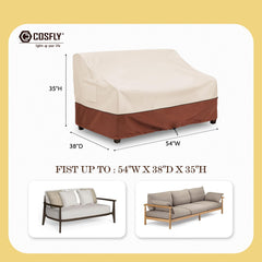 COSFLY cover showing dimensions 54W x 38D x 35H