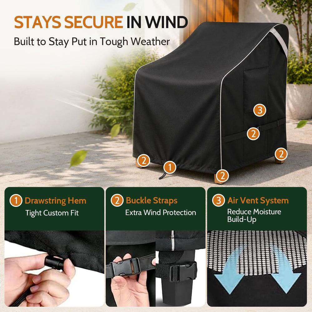 COSFLY Outdoor Patio Chair Cover dimensions 32"W x 37"D x 36"H