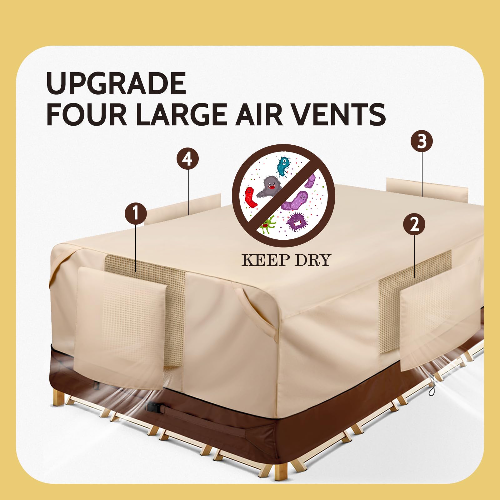COSFLY patio cover in brown colour on patio furniture