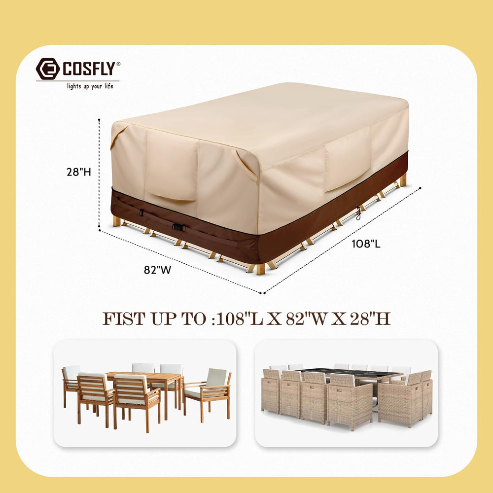 COSFLY patio cover showing adjustable buckle straps