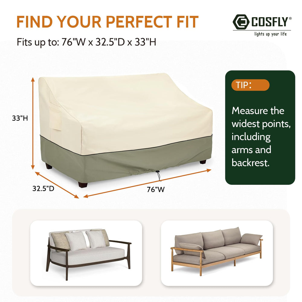 COSFLY Patio Cover showing adjustable drawstrings and buckle straps