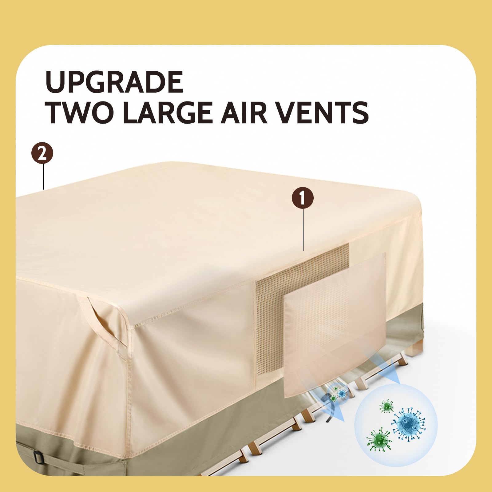 COSFLY patio furniture cover dimensions 108"L x 82"W x 28"H