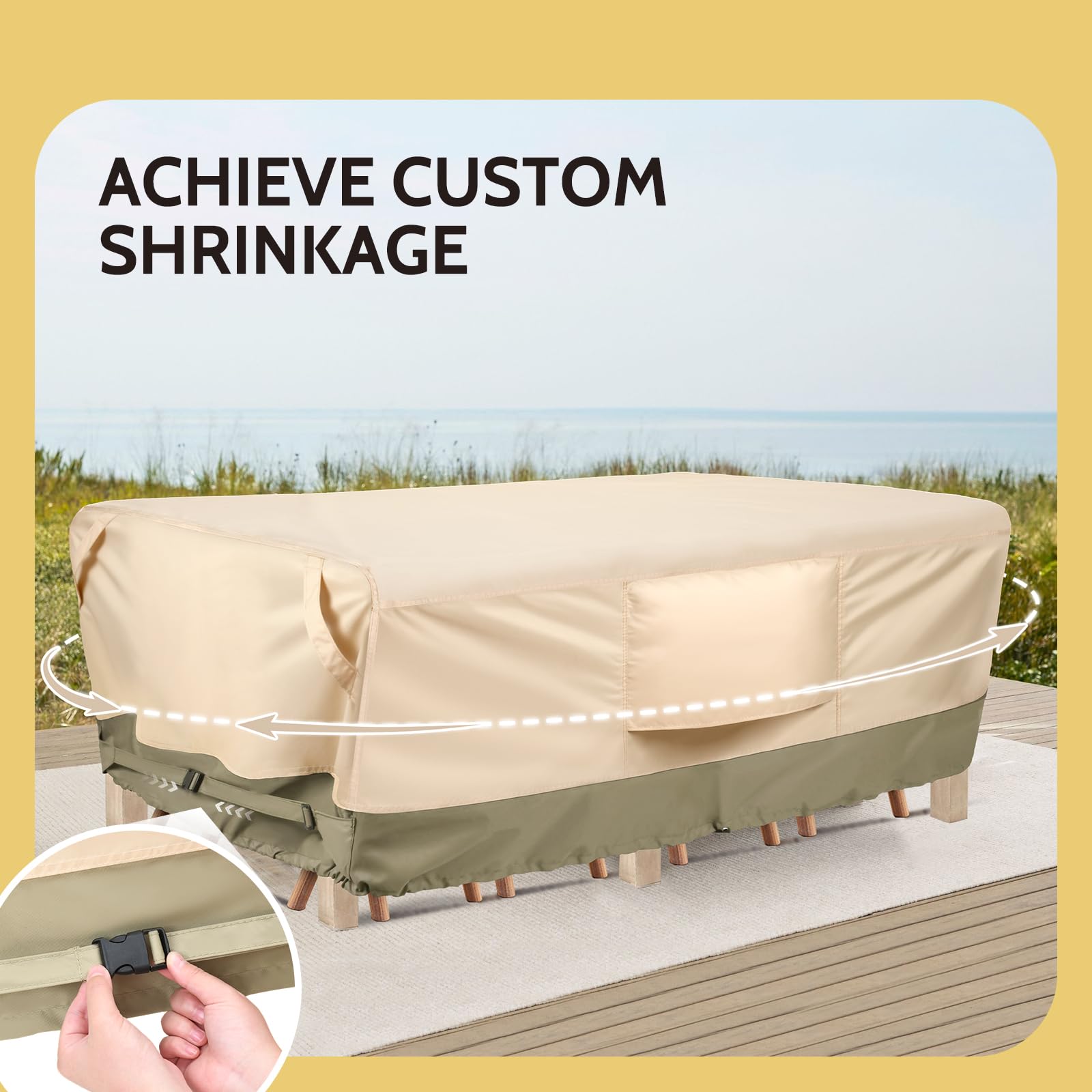 COSFLY patio furniture cover folded for storage