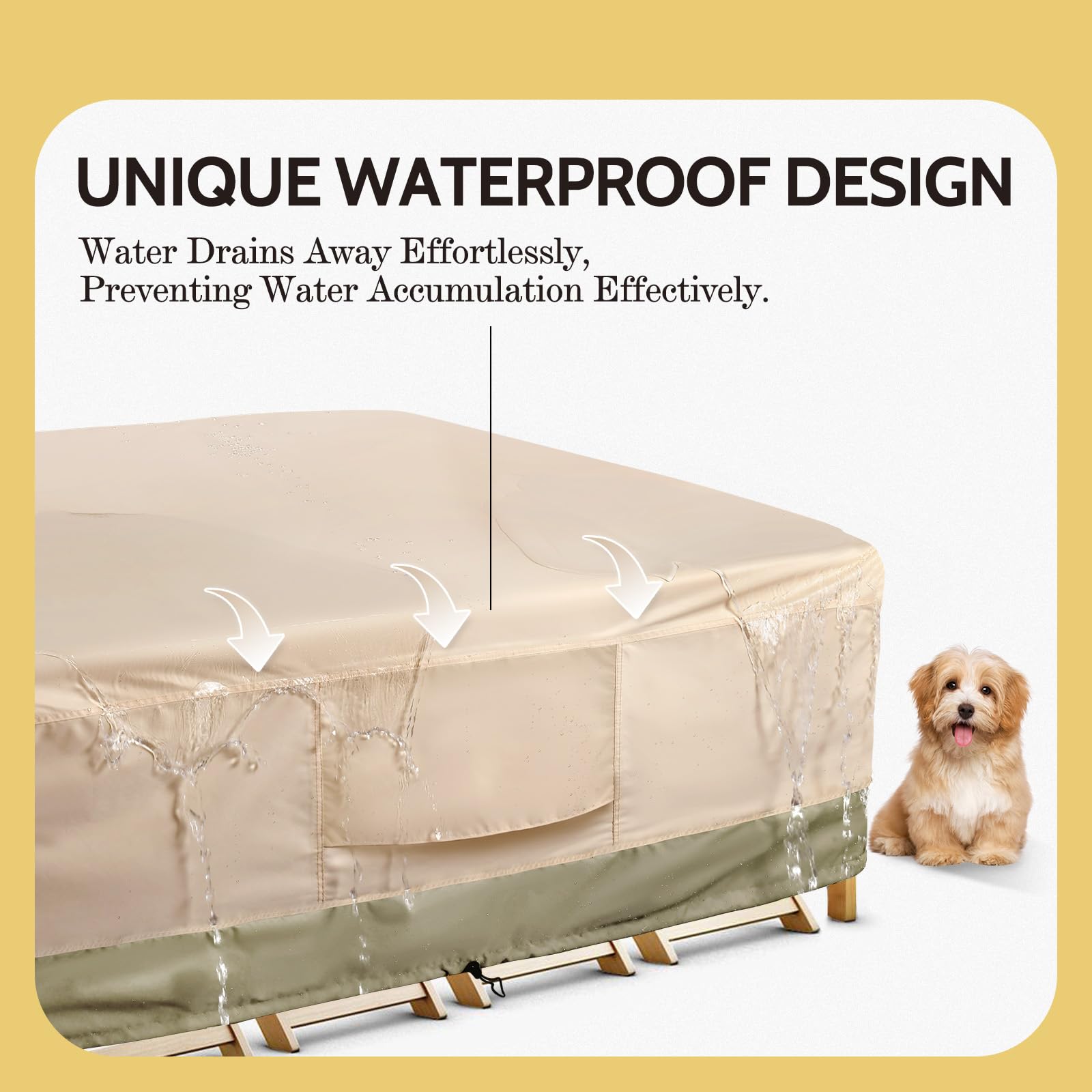 COSFLY patio furniture cover showing ventilation system