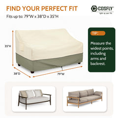 COSFLY Patio Furniture Cover, side view with handles