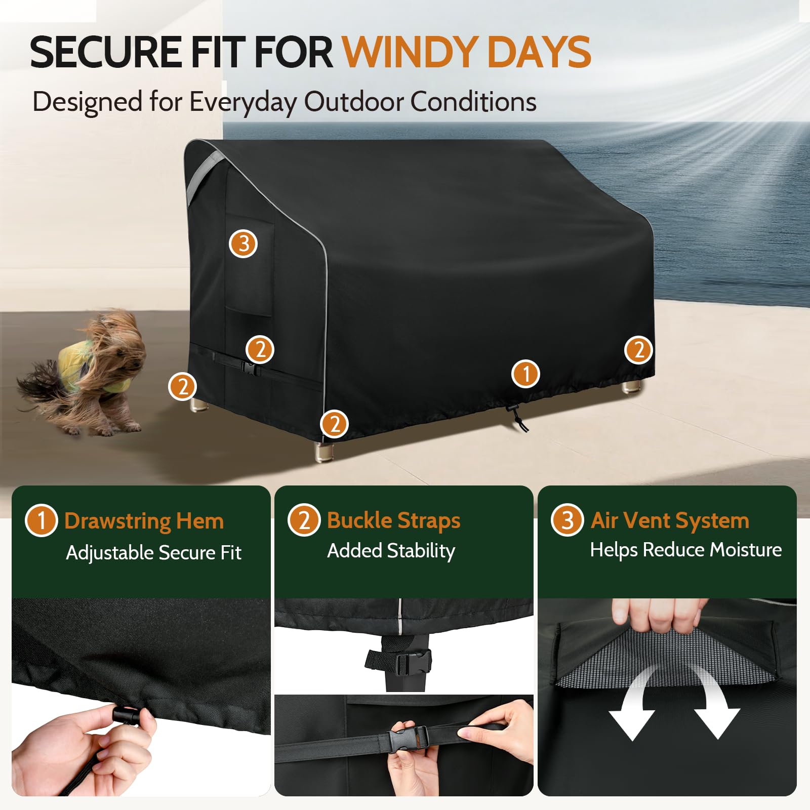 COSFLY Patio Sofa Cover user manual and packaging