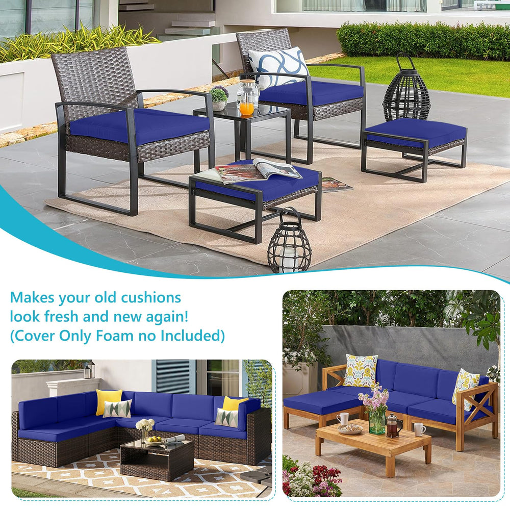COSHNIBI Cushion Covers Navy Blue set of four