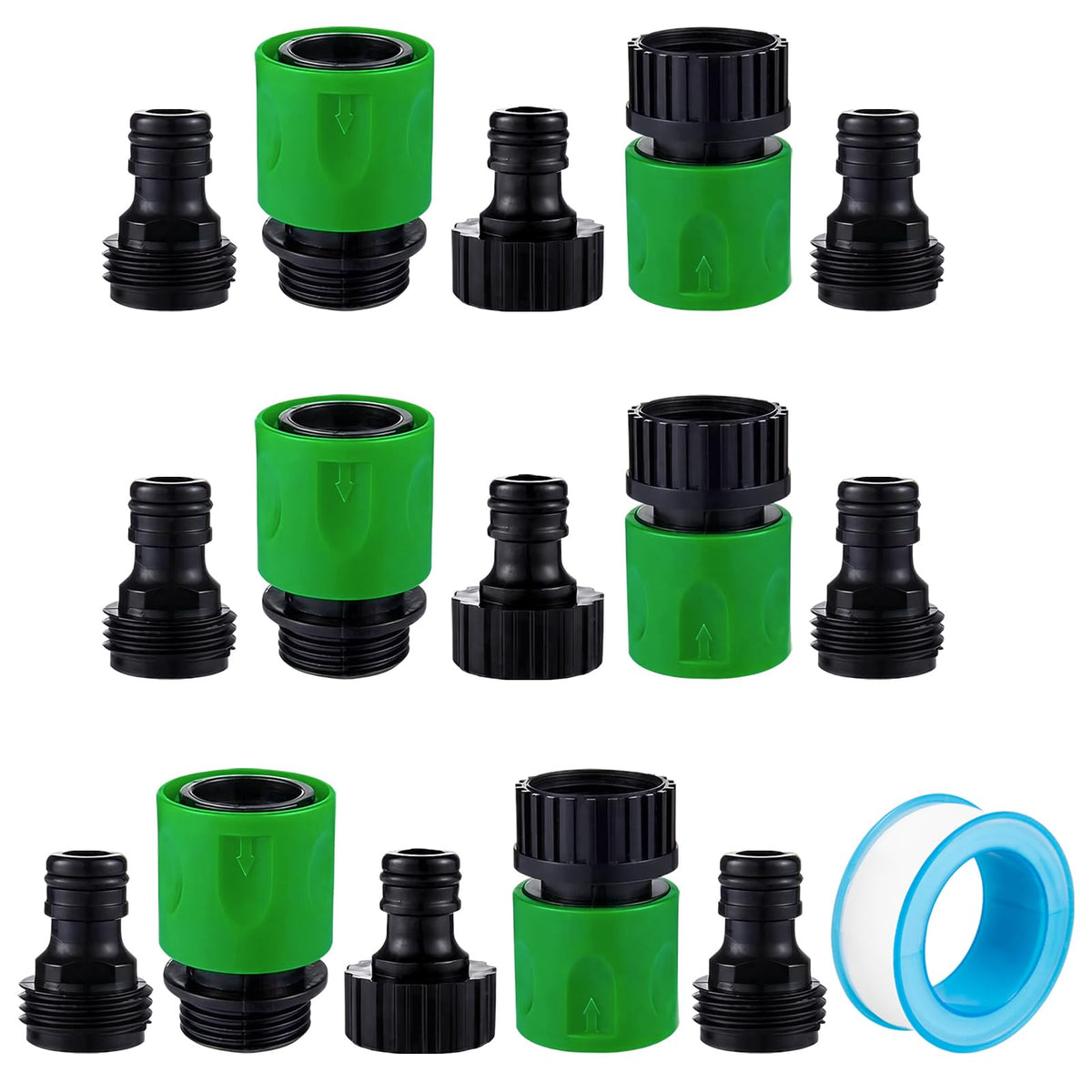 Cosweet 15 Pcs Plastic Garden Hose Quick Connectors set