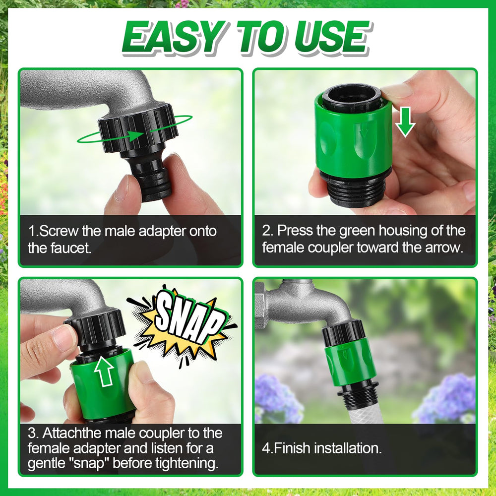 Cosweet garden hose connectors in green colour