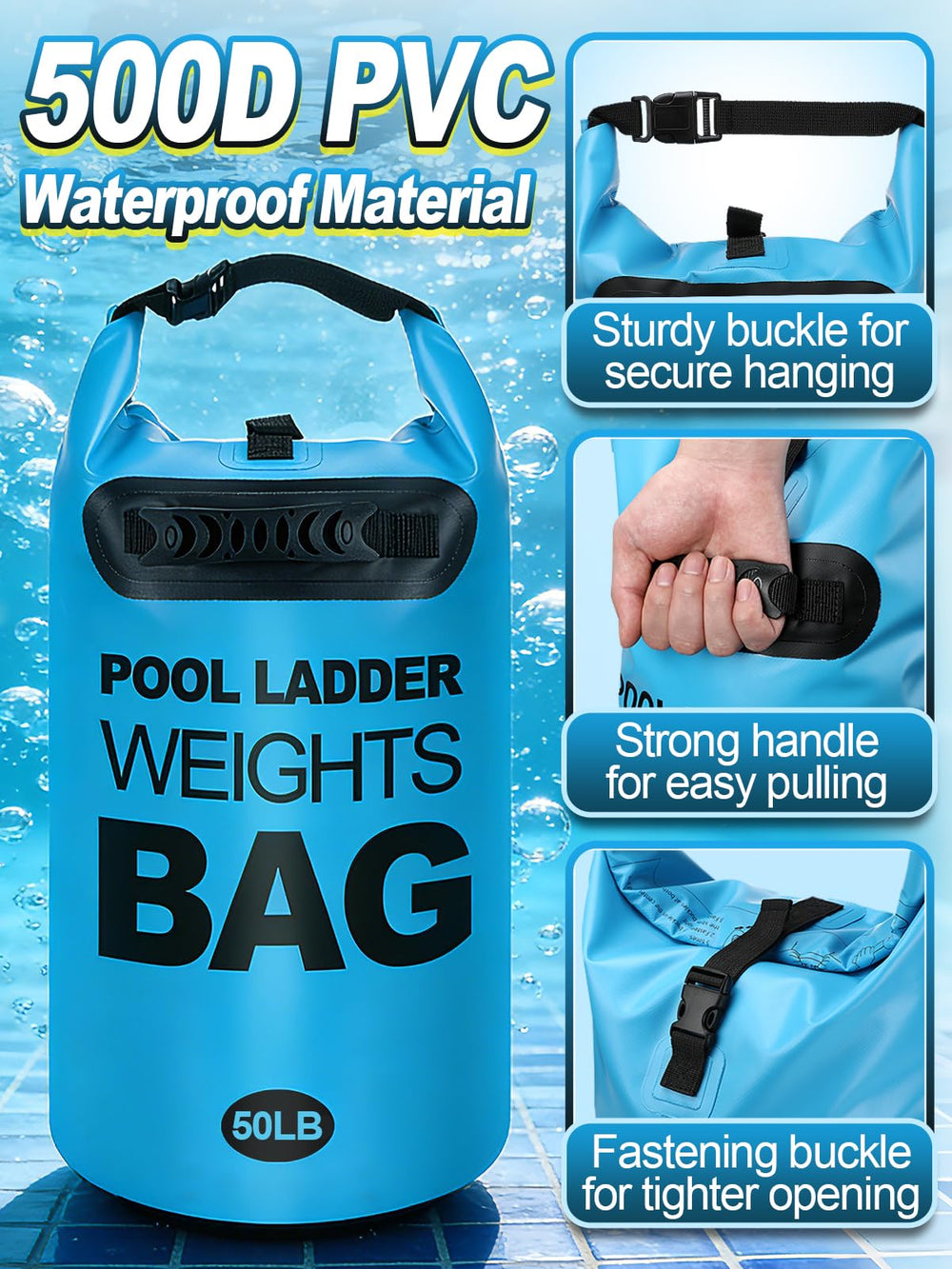 Cosweet pool ladder weights filled with sand for added stability
