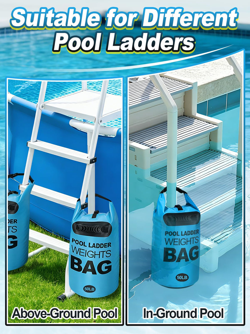 Cosweet pool ladder weights folded flat for storage