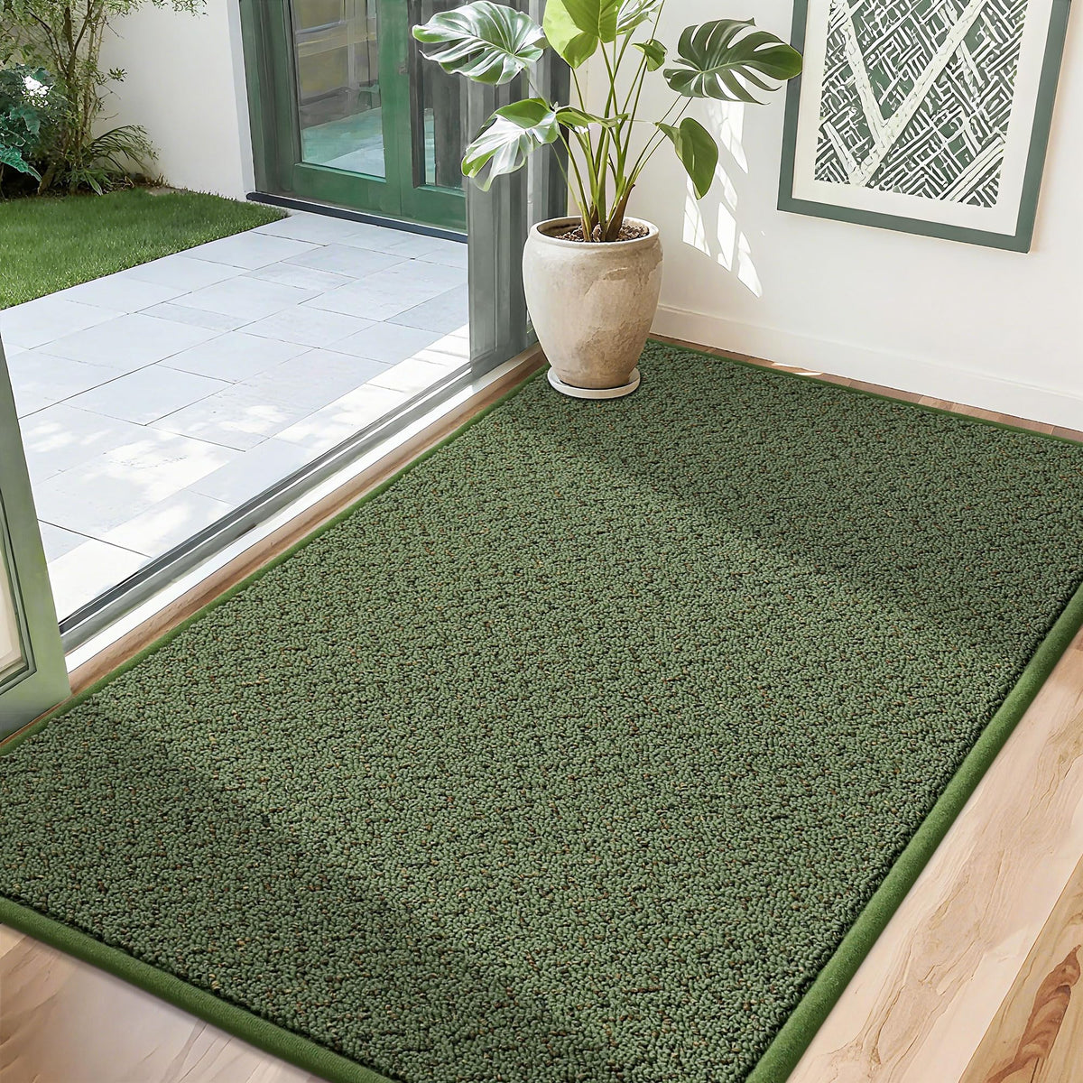 COSY HOMEER Dirt Trapper Door Mat 32x48 green front view