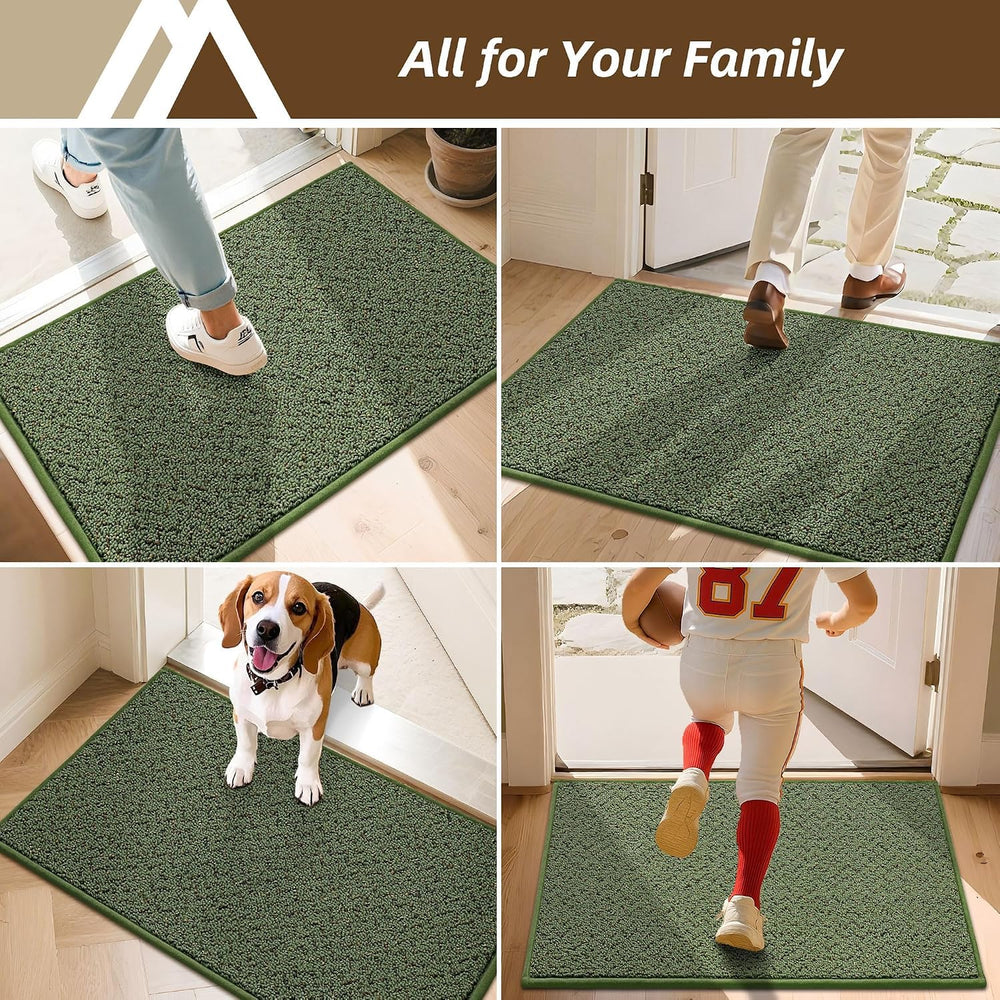 COSY HOMEER Dirt Trapper Door Mat 32x48 green machine washable care instructions