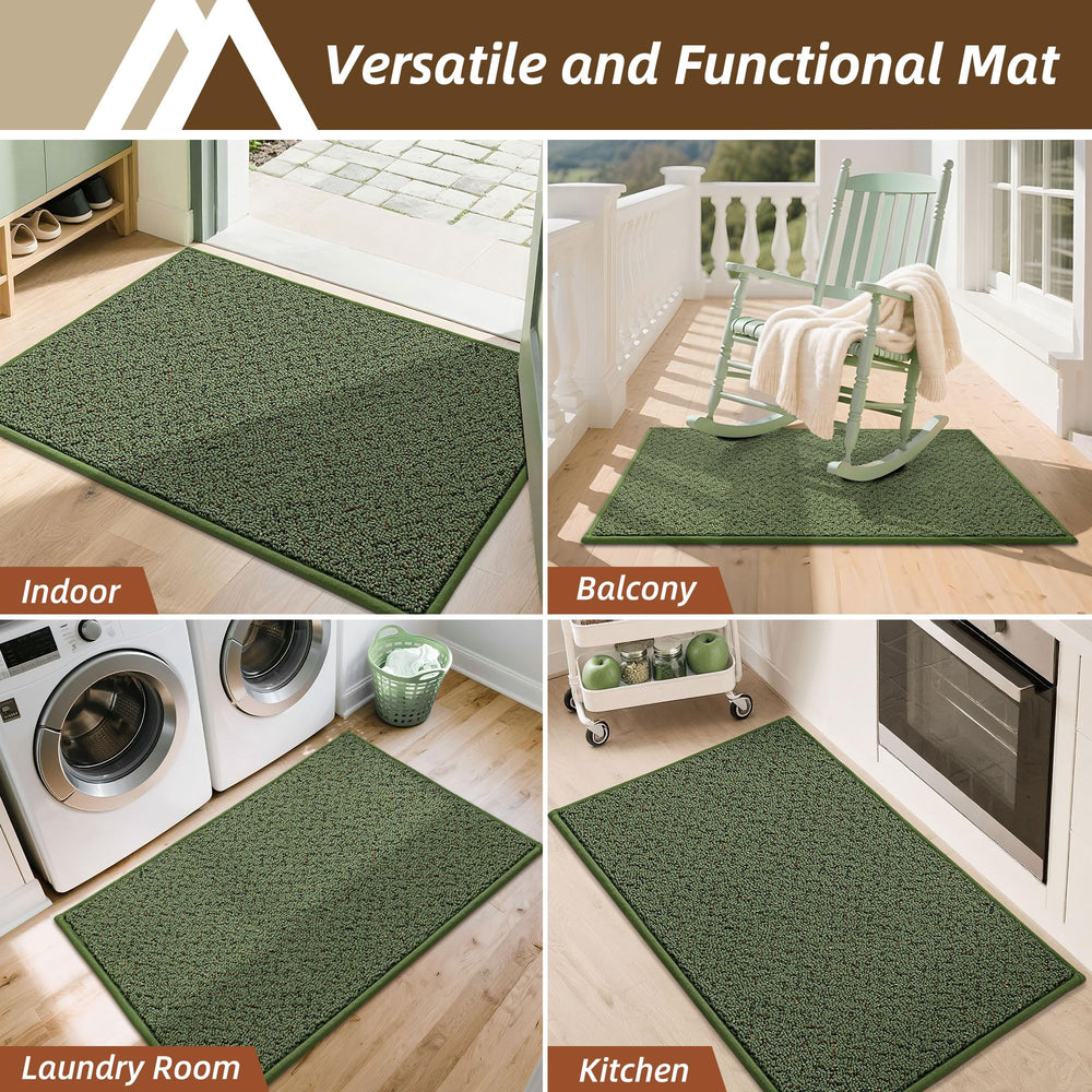 COSY HOMEER Dirt Trapper Door Mat 32x48 green rolled up