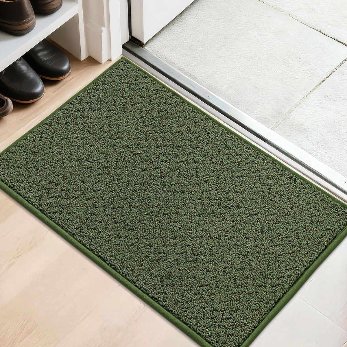 COSY HOMEER Dirt Trapper Door Mat green model front view