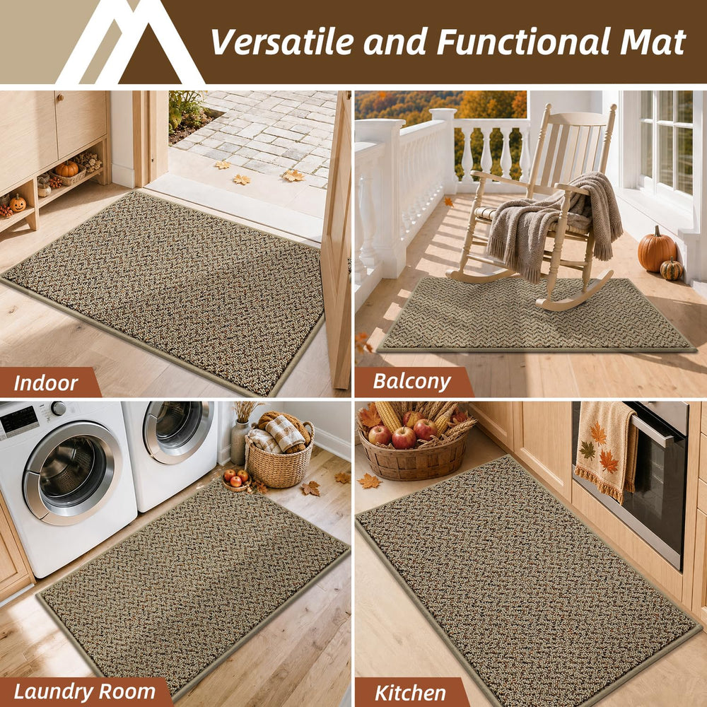 COSY HOMEER Dirt Trapper Door Mat in a snowy outdoor setting