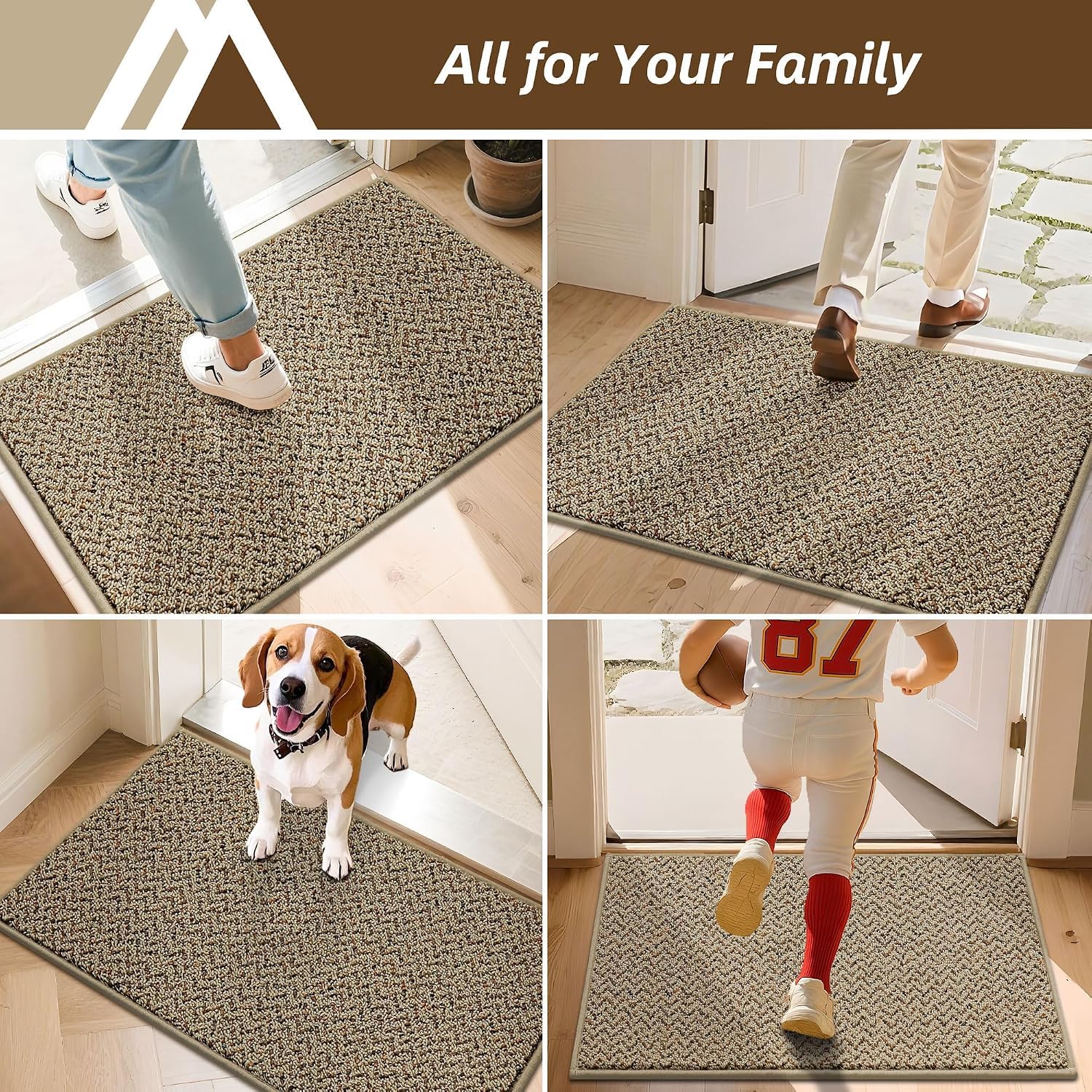 COSY HOMEER Dirt Trapper Door Mat showing easy cleaning process