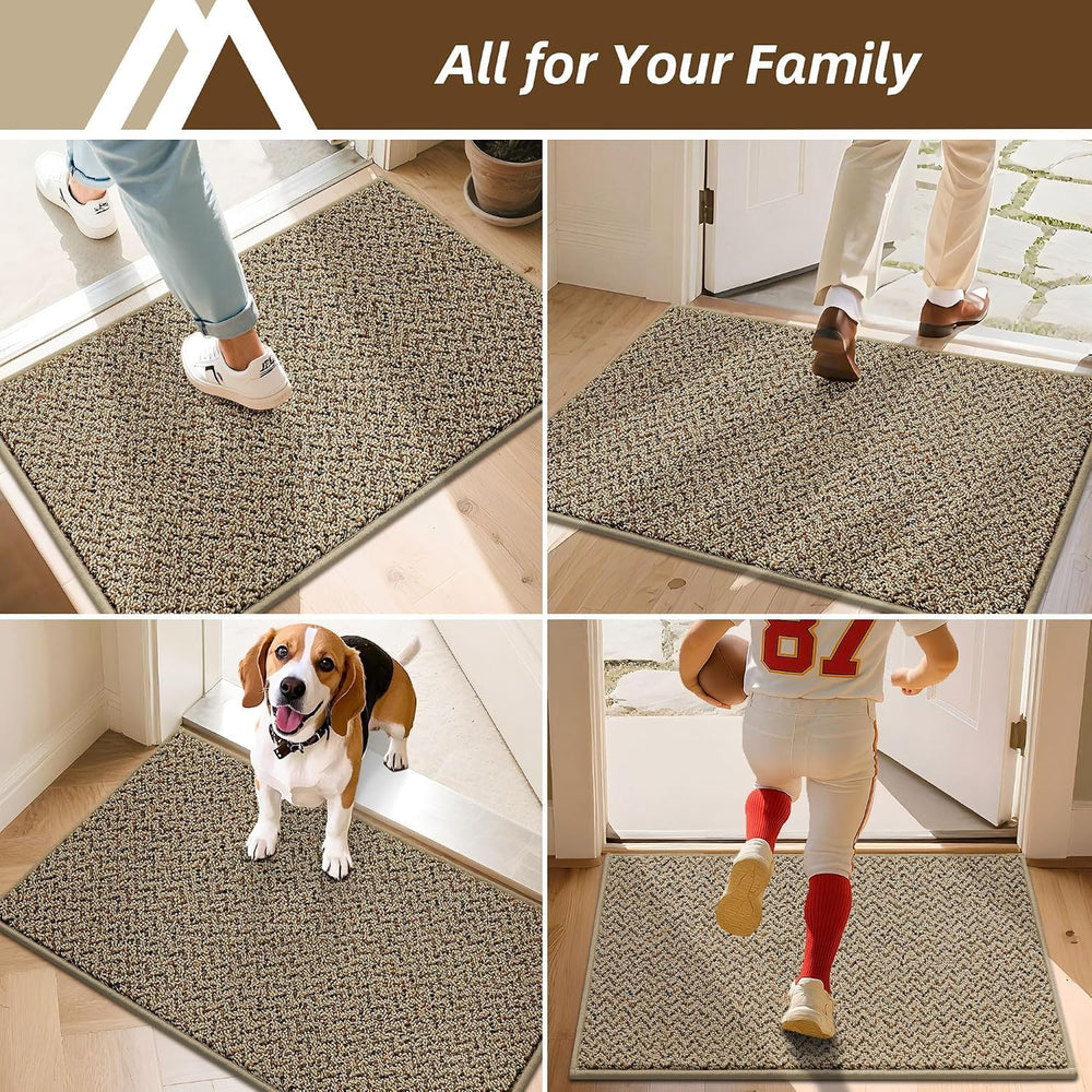 COSY HOMEER Dirt Trapper Door Mat showing easy cleaning process