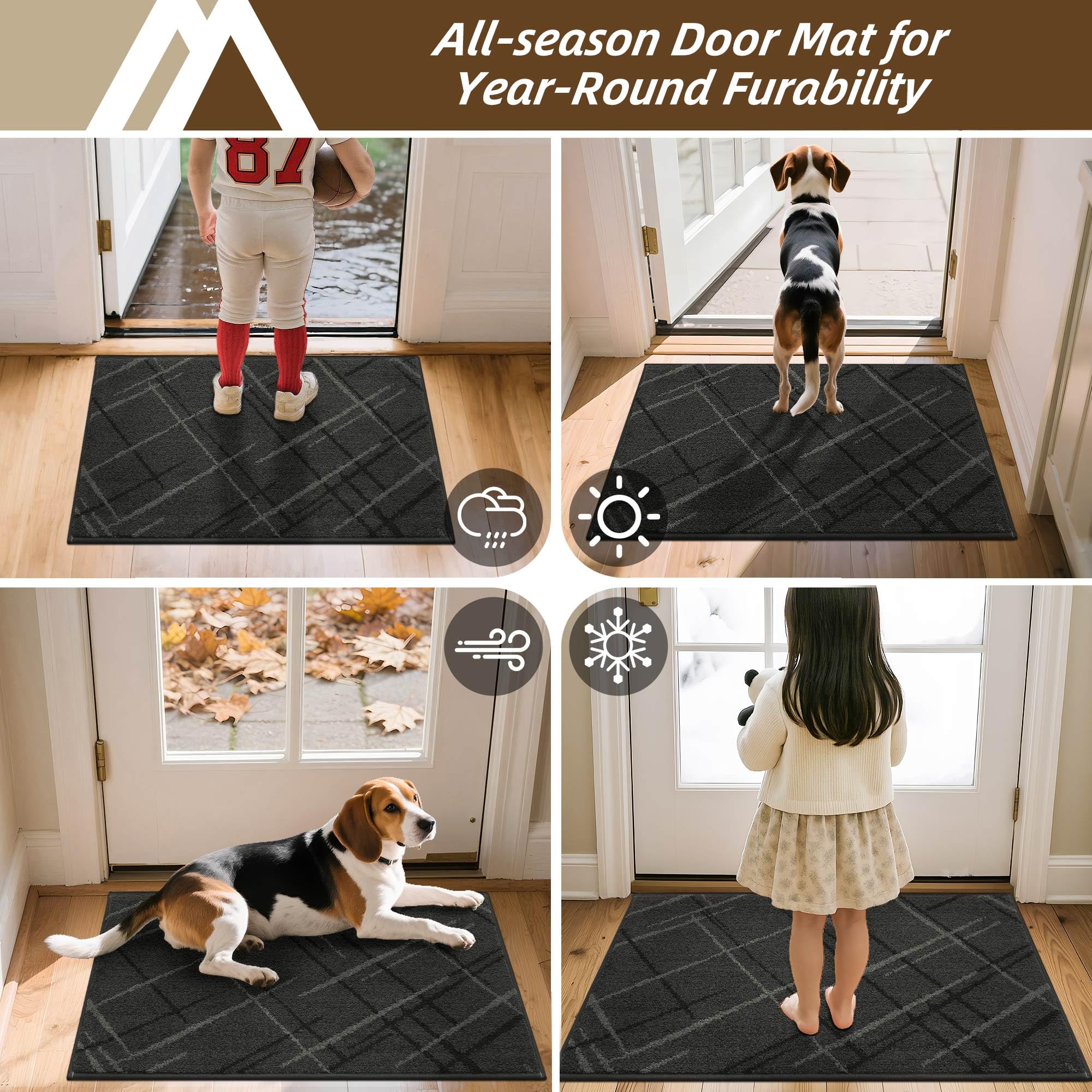 COSY HOMEER Door Mat Dark Gray packaging view