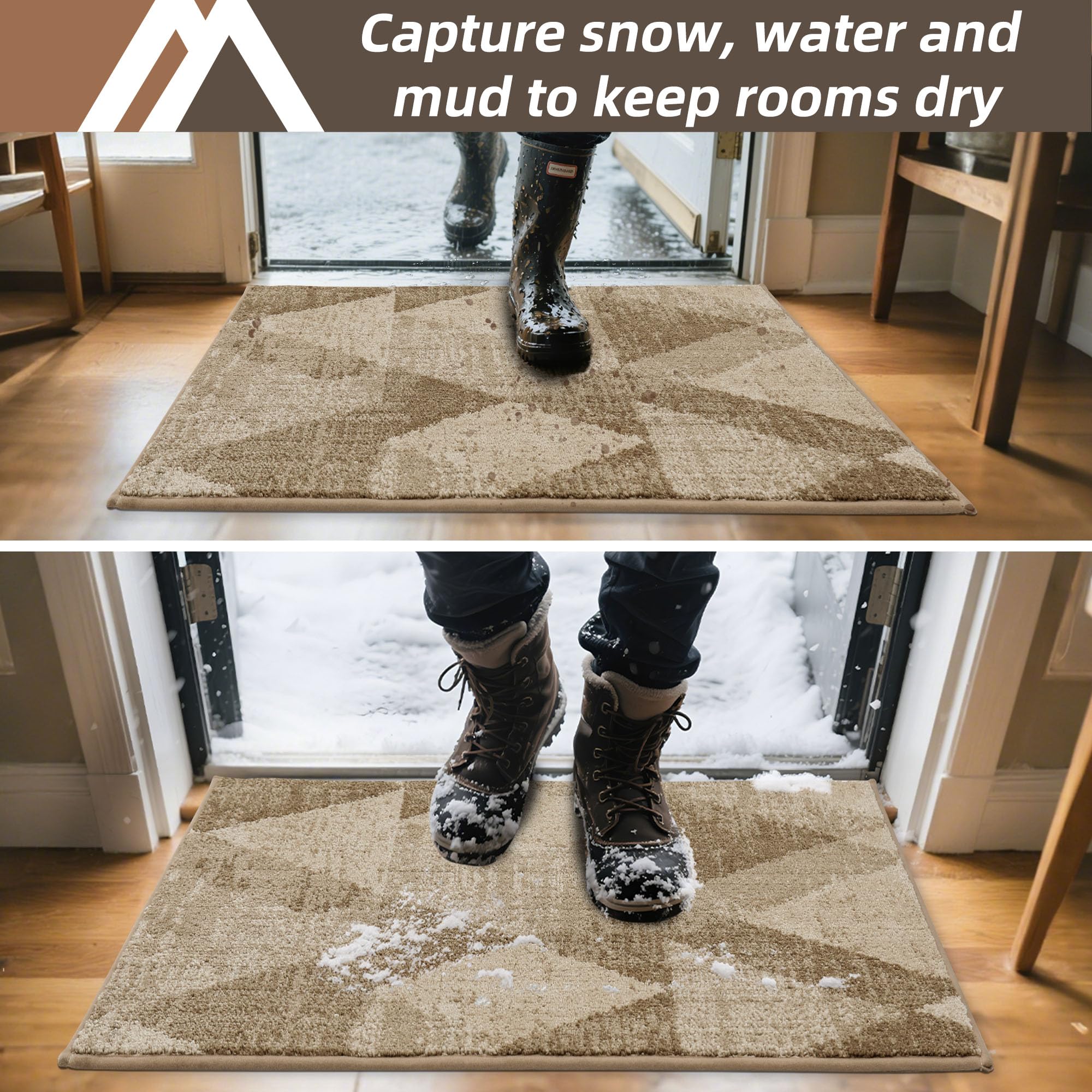 COSY HOMEER Entryway Rug Doormat side view, showing thickness