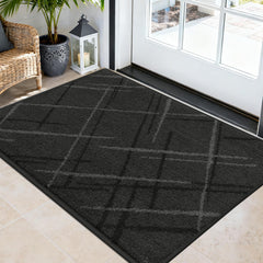 COSY HOMEER Low Profile Non-Slip Doormat Dark Gray front view