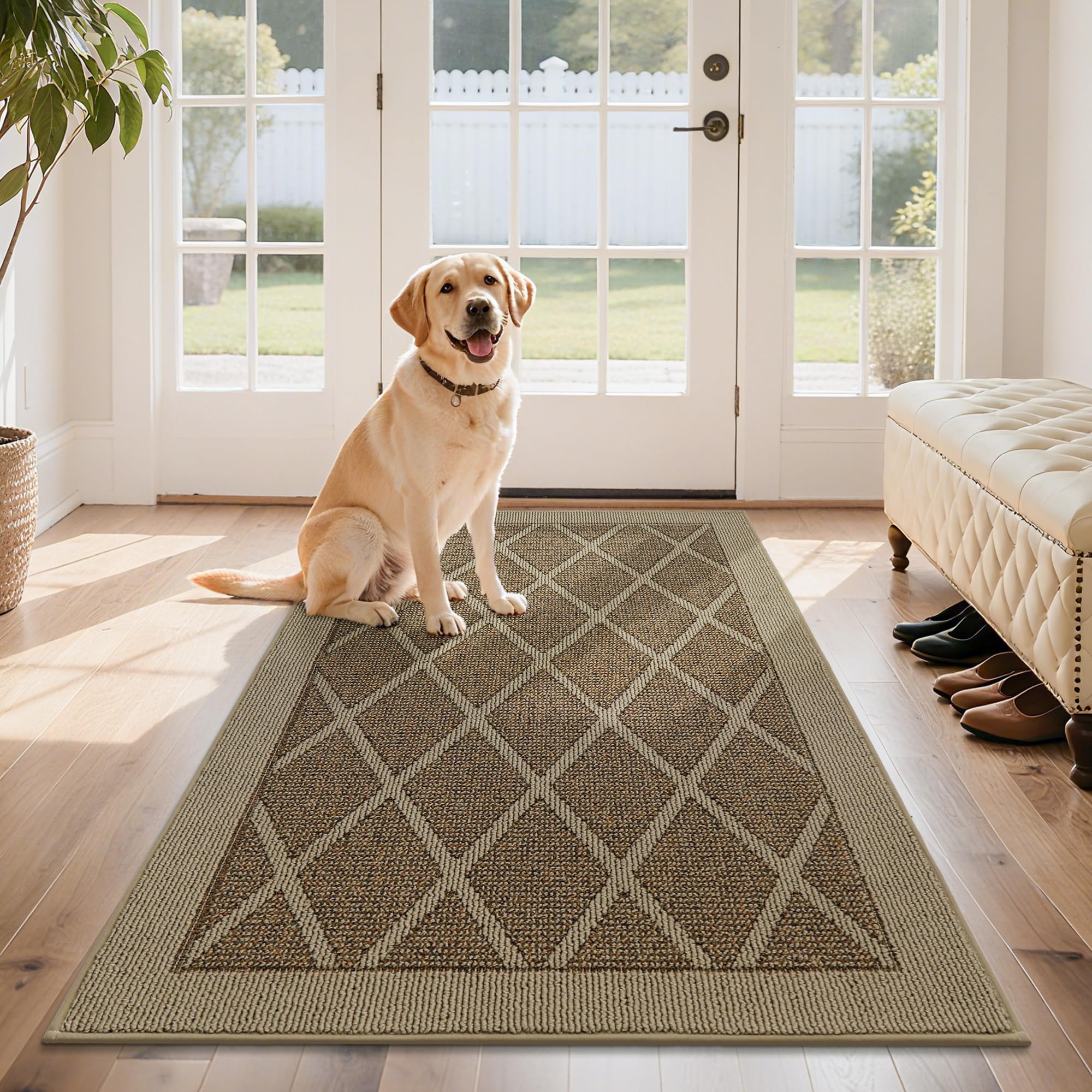 COSY HOMEER Non-Slip Door Mat beige front view
