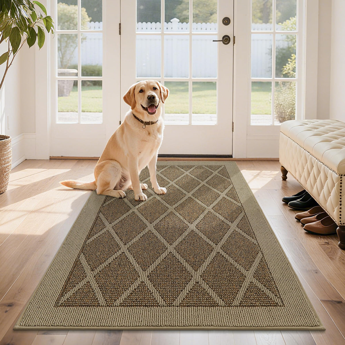COSY HOMEER Non-Slip Door Mat beige front view