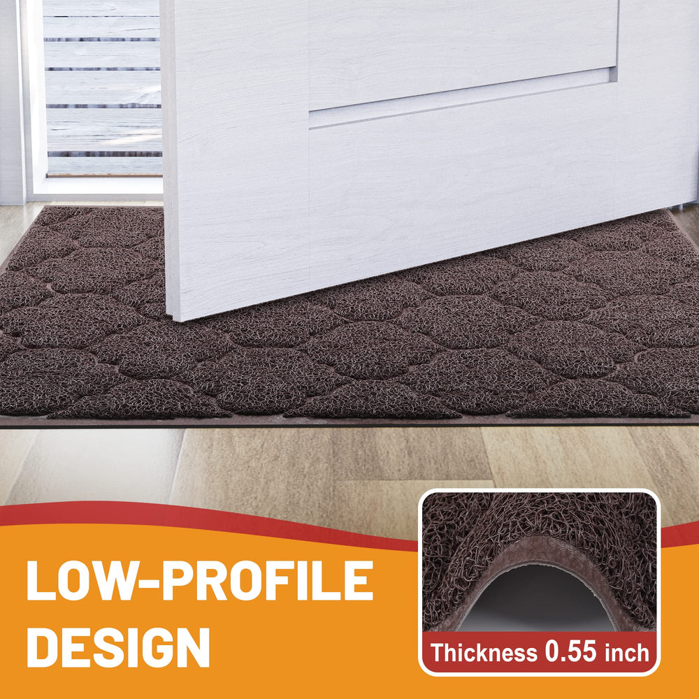 Cosyearn Door Mat 24x36 brown rolled up