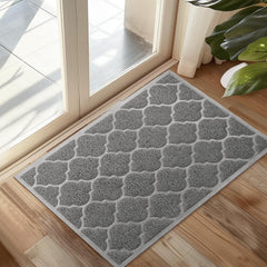 Cosyearn Door Mat 24x36 Grey front view on entryway