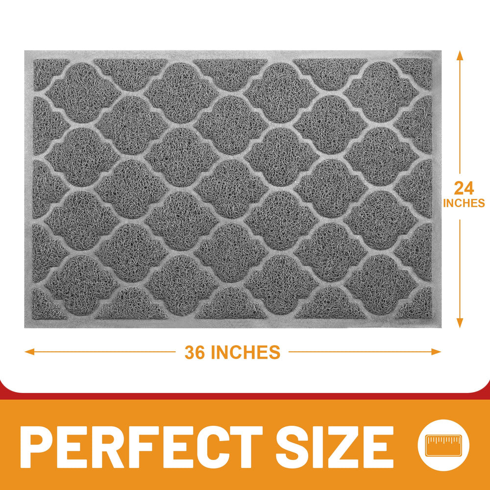 Cosyearn Door Mat 24x36 Grey showing mesh design